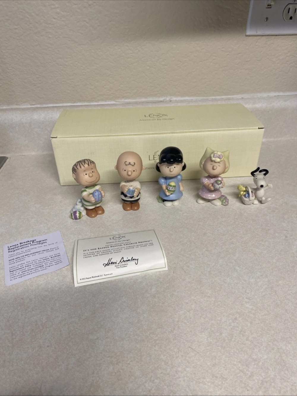 Lenox Peanuts Pastel Easter Figurine Set with Snoopy